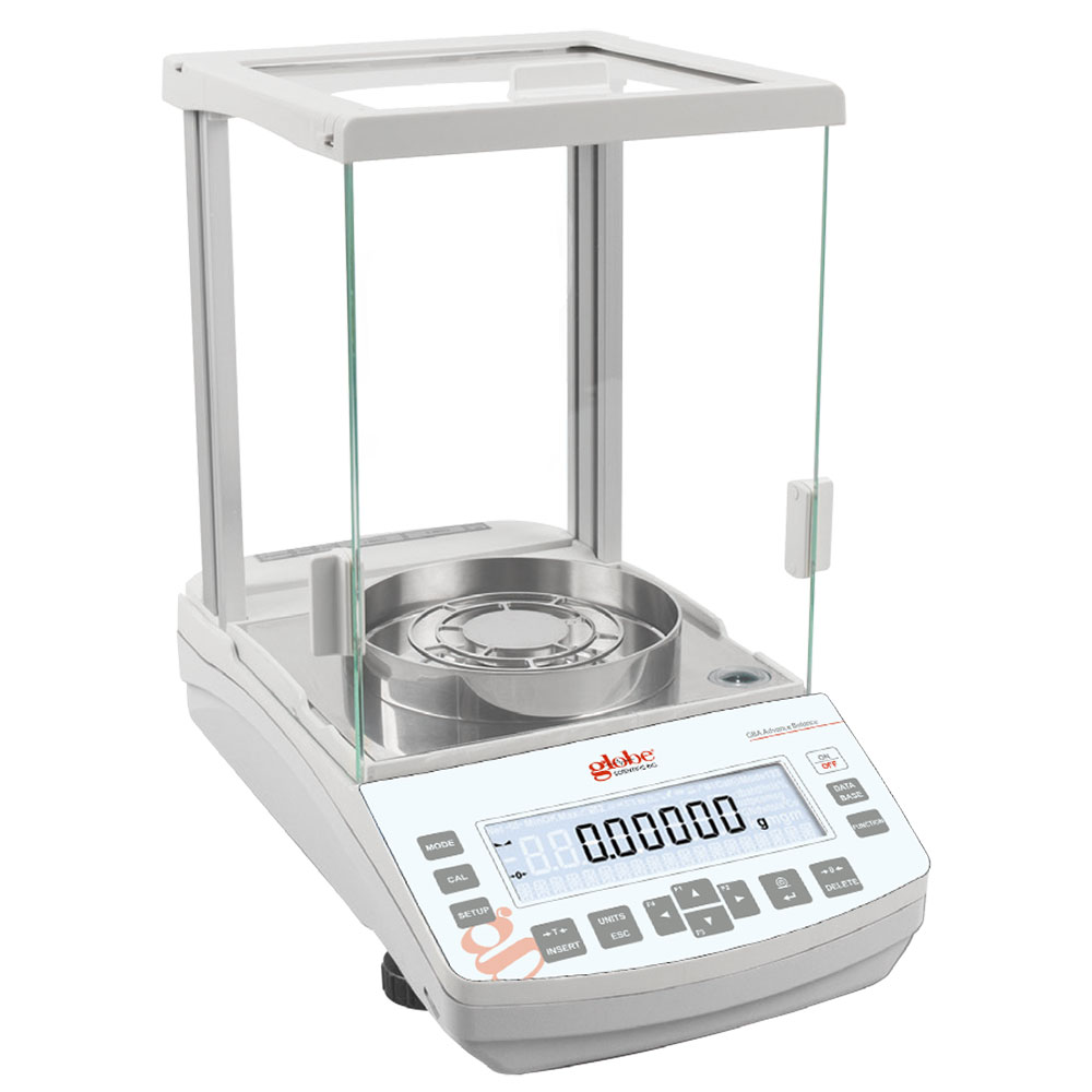 Globe Scientific Balance, Analytical, 82/220g x 0.01/0.1mg, Internal Calibration, 100-240V, 50-60Hz, Rechargeable Internal Battery laboratory scale;analytical balance;weighing balance;lab scale;analytical scales;laboratory balance;scales lab;calibrated weighing scales